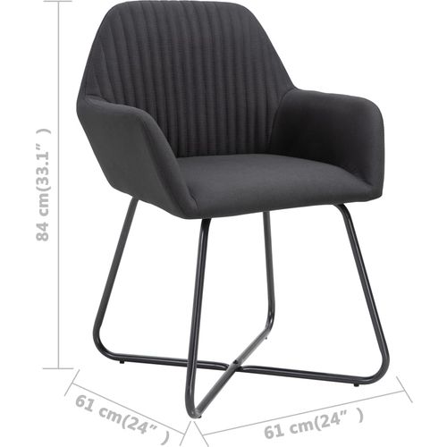Blagovaonske stolice od tkanine 2 kom crne slika 31