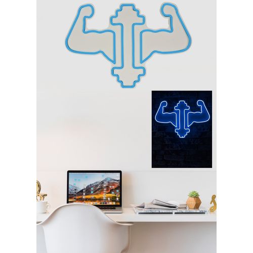 Wallity Ukrasna plastična LED rasvjeta, Gym Dumbbells WorkOut - Blue slika 11