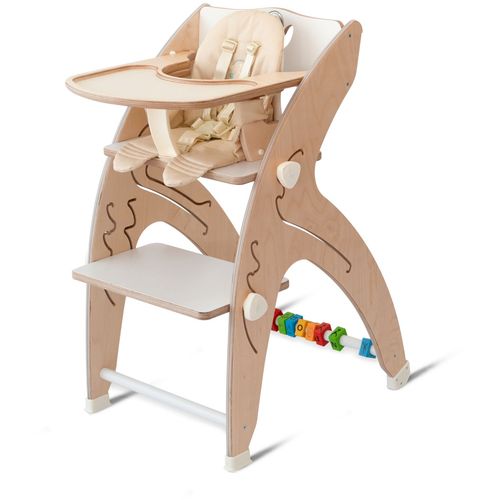 QuarttoLino 7u1 dječja stolica za bebe i djecu bijela sa glavom žirafe slika 3