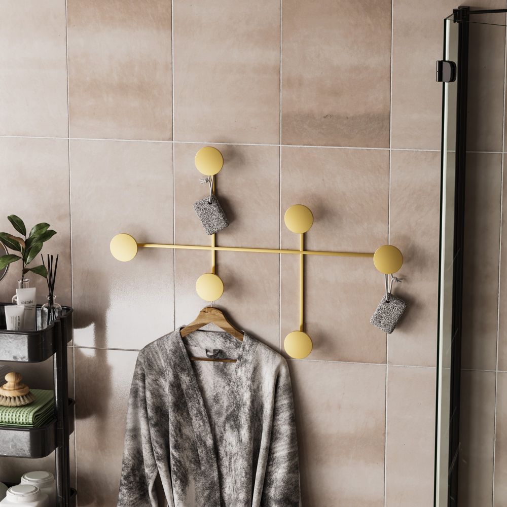 Metal wall hook Dama-A, colour: gold slika 2