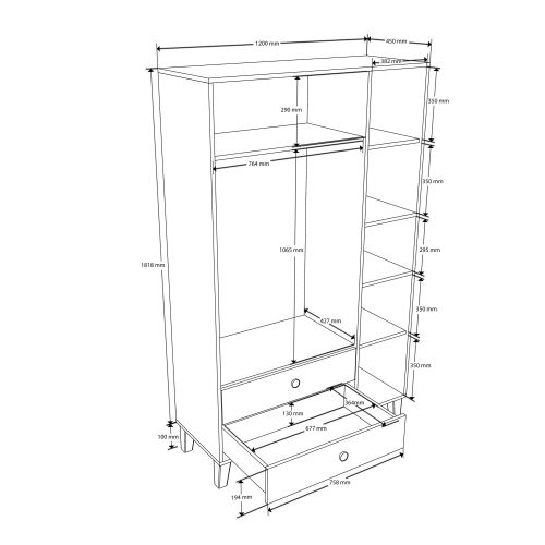 Lisa 3522 Oak
White Wardrobe slika 7