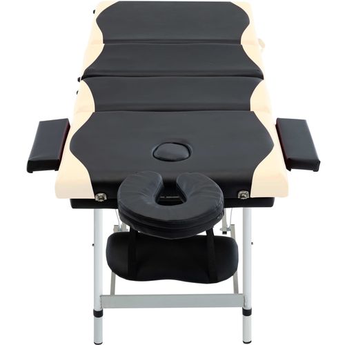 Sklopivi masažni stol s 4 zone aluminijski crno-bež slika 11