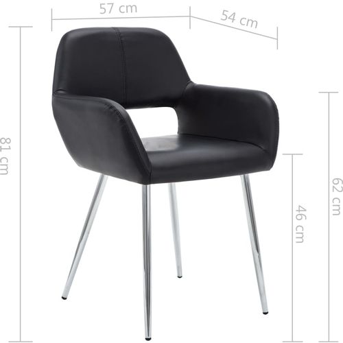 Blagovaonske stolice od umjetne kože 6 kom crne slika 30