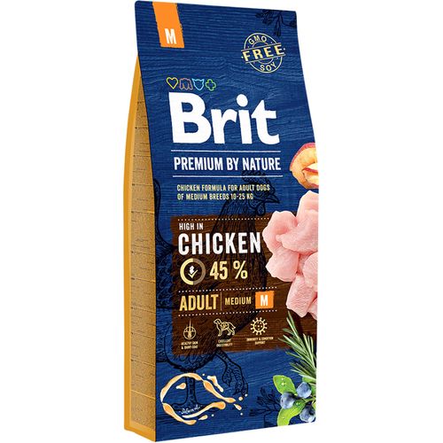 Brit Premium By Nature Adult Medium piletina, 15 kg slika 1