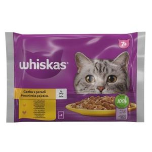 Whiskas kesice,izbor živine Senior 4x85gr