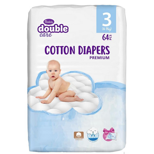 Violeta Pelene Double Care Cotton Air Dry 3 Midi 4-9kg, 64kom slika 1