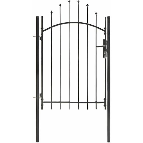 Vrtna vrata za ogradu čelična 1 x 2 m crna slika 15