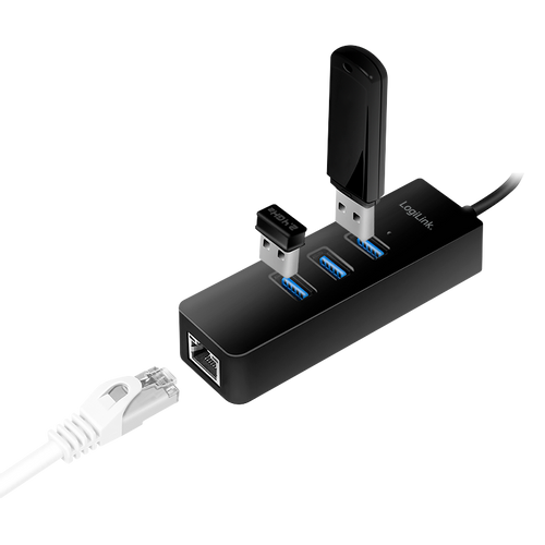 Logilink USB 3.2 Gen 1 Hub, 3-port, USB-C - Gigabit Ethernet slika 2