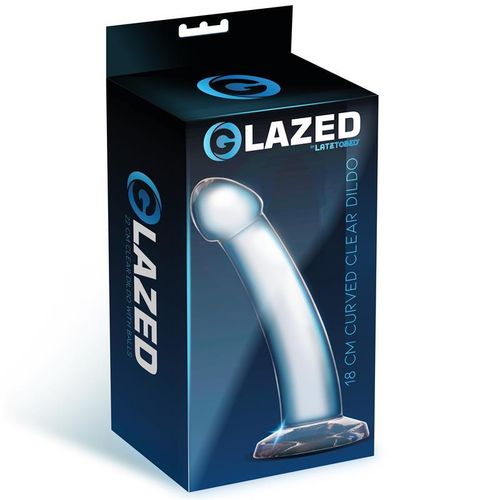 Glazed zakrivljeni prozirni dildo 16cm ili 18cm slika 14