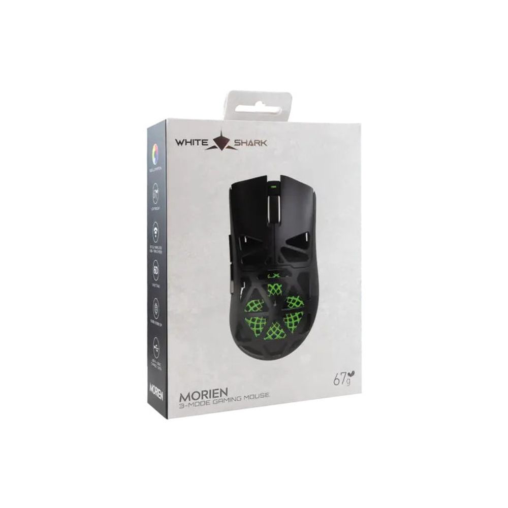 WHITE SHARK Miš WGM-5025 MORIEN / 12.000 DPI, crni slika 5