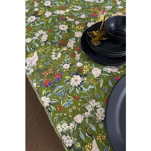 Green Flower 160 x 260 Green Tablecloth slika 3
