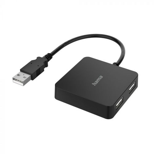 Hama USB HUB 2.0, 4 porta, 480 Mbit/s, crni slika 1