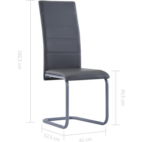 Konzolne blagovaonske stolice od umjetne kože 2 kom sive slika 34