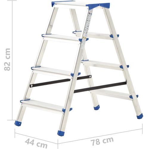 Aluminijske dvostrane ljestve s 4 stepenice 90 cm slika 9