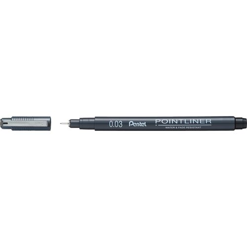 Flomaster fineliner PENTEL 0,03 POINTLINER S20P-03A crni P12/576 slika 1