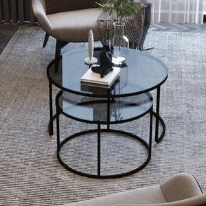 Tokyo - Black 60 Black Nesting Table (2 Pieces)