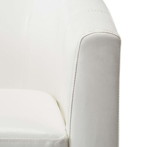 Fotelja od umjetne kože bijela slika 6