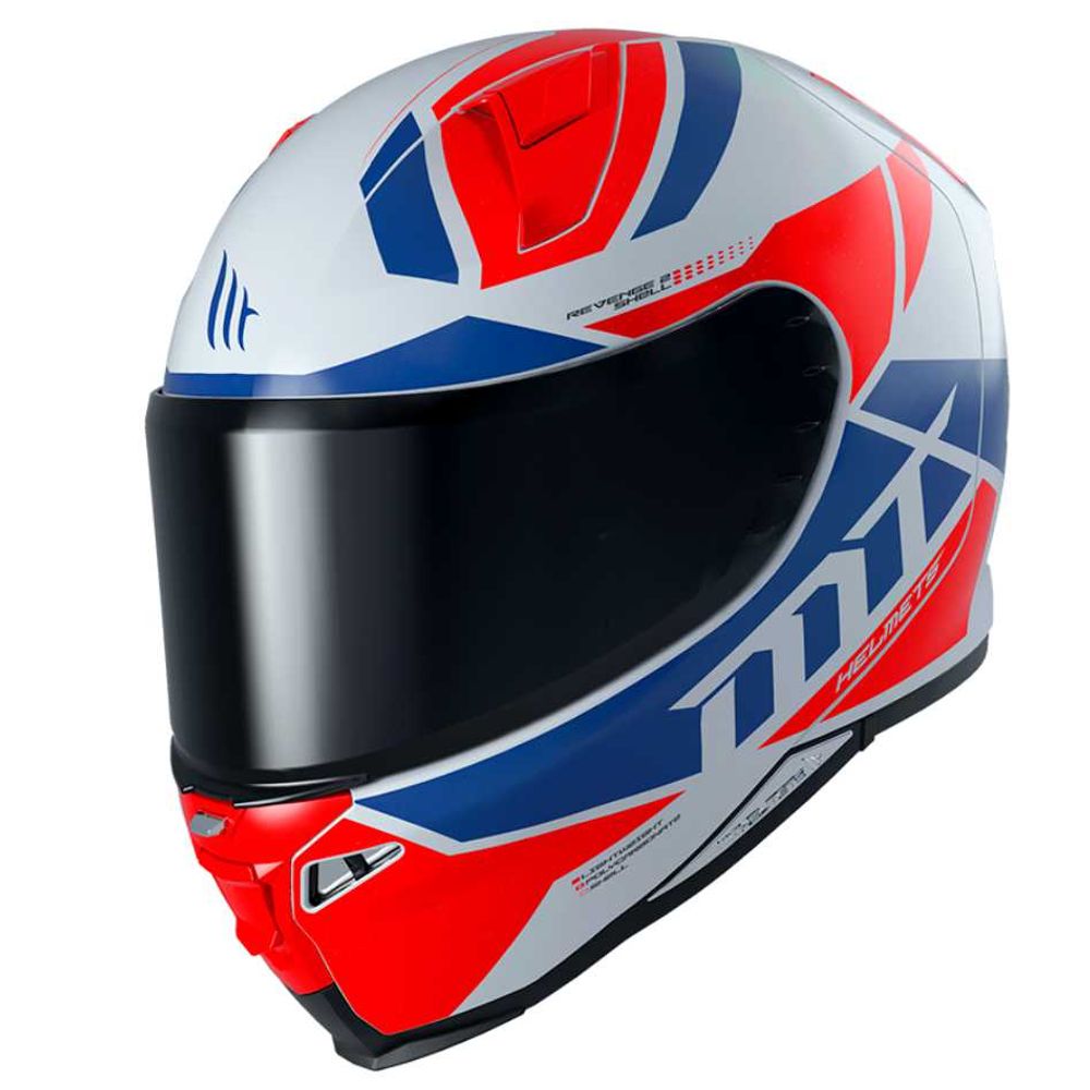 MT Helmets vizir za moto kacigu MT Revenge 2 Scalpel B5 Gloss Pearl Fluor Red slika 1