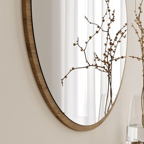 Dekoratif Yuvarlak Ayna Ceviz A707 Walnut Mirror slika 3