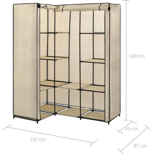 282451 Corner Wardrobe Cream 130x87x169 cm slika 30