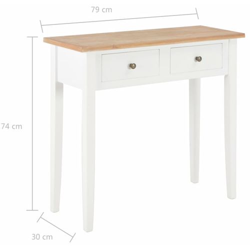 280053 Dressing Console Table White 79x30x74 cm Wood slika 19