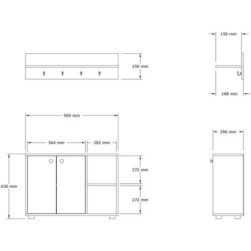 Venom - Anthracite Anthracite Hall Stand slika 5