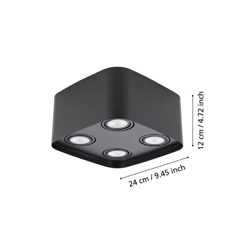 Eglo stropna lampa CAMINALES-Z, LED, 4x5W, RGB-bijela, crna slika 3