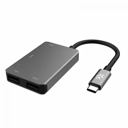 Celly USB-C Hub 4xUSB-A port siva slika 1
