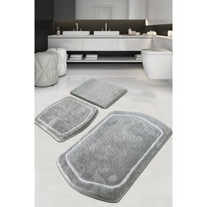Genom - Grey Grey Acrylic Bathmat Set (3 Pieces)