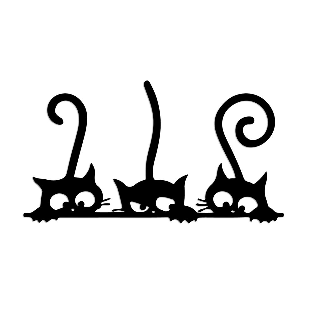 Decorative metal wall accessory Cat 5, colour: black slika 4