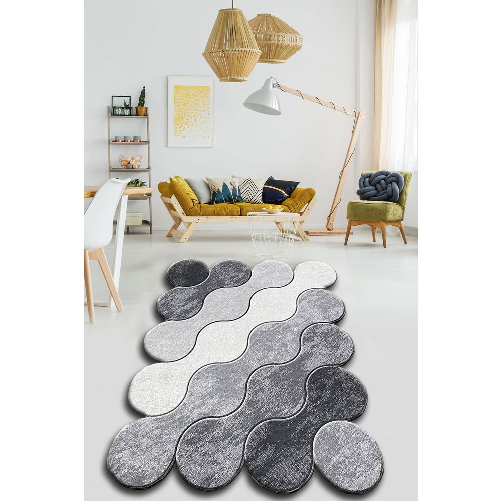 Tepih Circle u nijansama sive i bijele boje (120 x 180 cm) slika 1