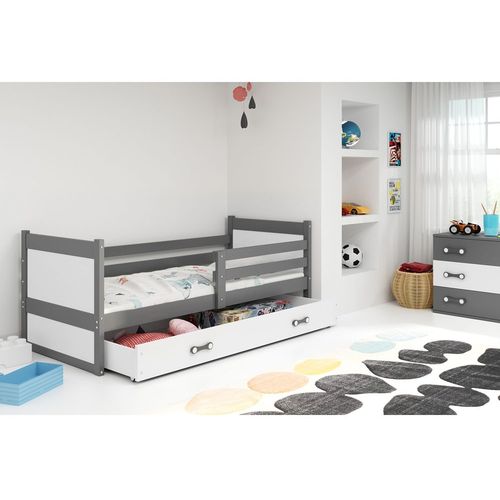 Drveni dečiji krevet Rico - belo - sivi - 200x90 cm slika 1