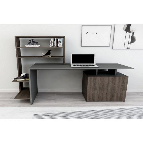 Woody Fashion Studijski stol, Melis - Walnut, Anthracite slika 3