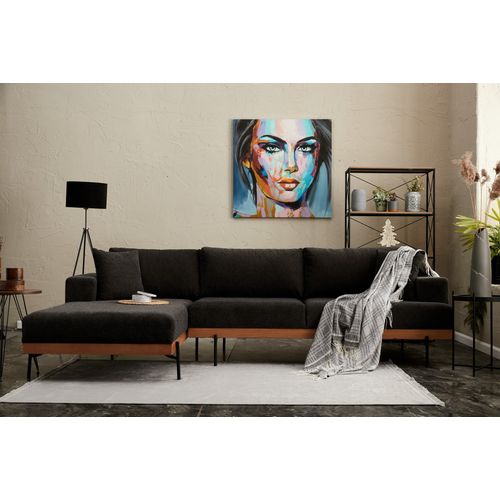 Atelier Del Sofa Kutna garnitura, Antracit Crno, Liva Left - Anthracite, Copper slika 1