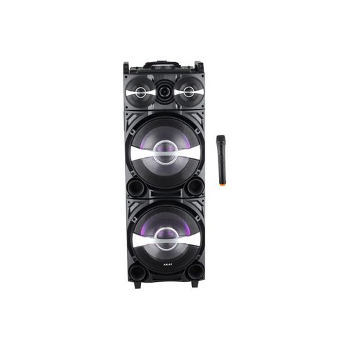 AKAI karaoke 100W, FM, DJ mikseta, EQ, dual ulazi, daljinski, bež mikrof DJ-222 slika 2