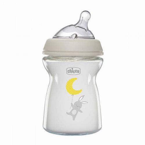 Chicco NF Staklena Flašica,250Ml,Silikon, 0+M slika 1