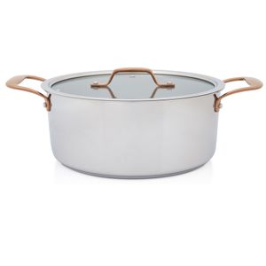 Metalac šerpa plitka inox 20 cm / 2.8 l sa staklenim poklopcem Venera
