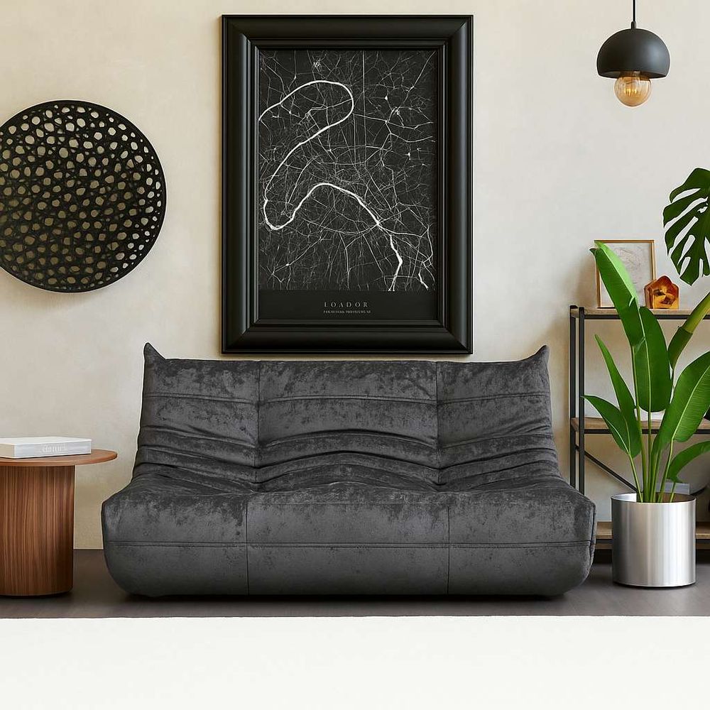 Dvosjed Sofa Bocek - Tamno Siva slika 1