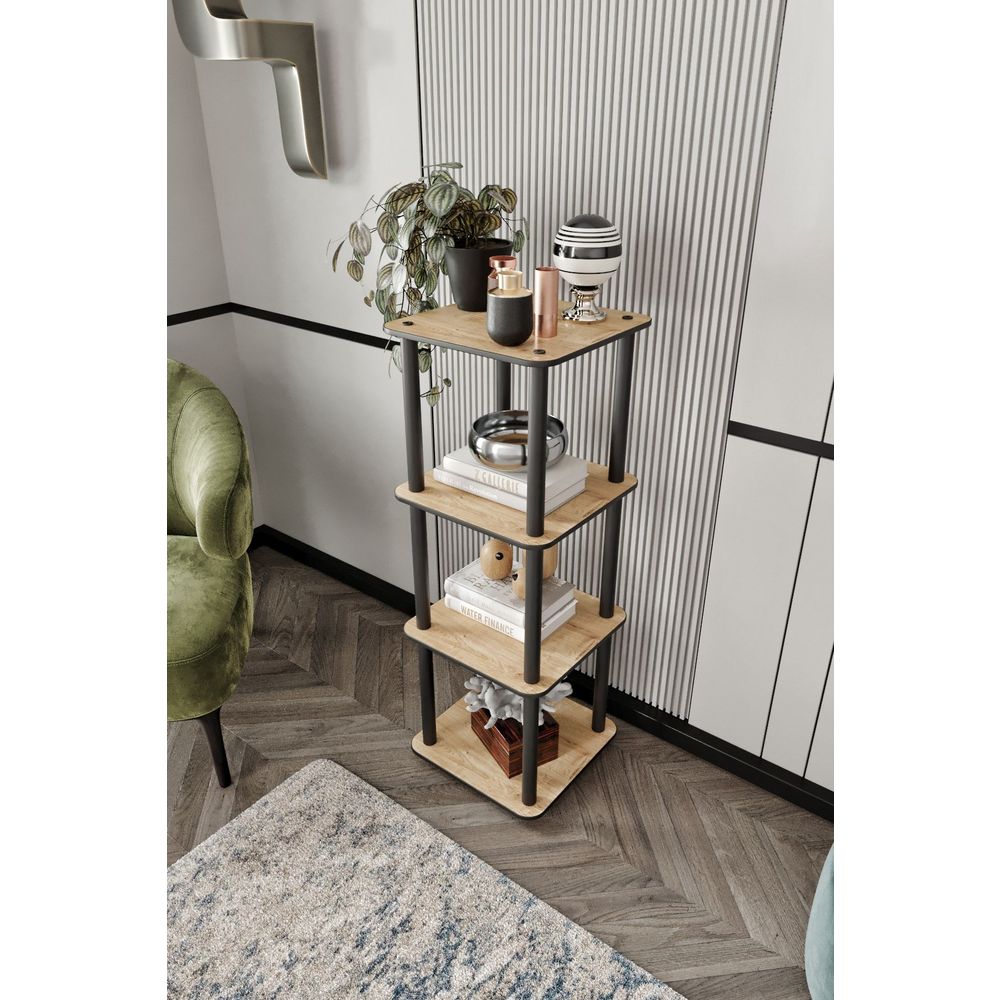  Bookshelf Bookcase 4-Story Square, colour Oak slika 3