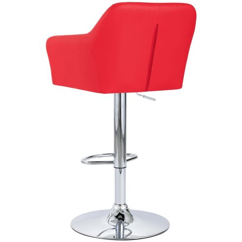 Barska stolica od umjetne kože s naslonom za ruke crvena slika 32