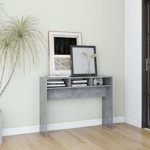 Konzolni stol siva boja betona 105 x 30 x 80 cm od iverice slika 1
