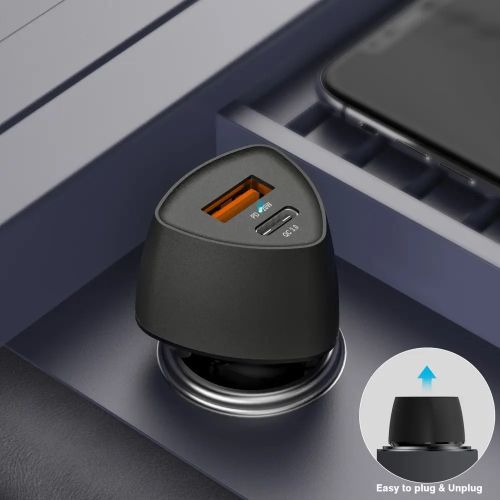 VEGER auto punjač CC50 USB+USB-C PD, QC3.0 38W slika 3