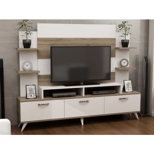 Woody Fashion TV jedinica, Diana - White, Walnut slika 2