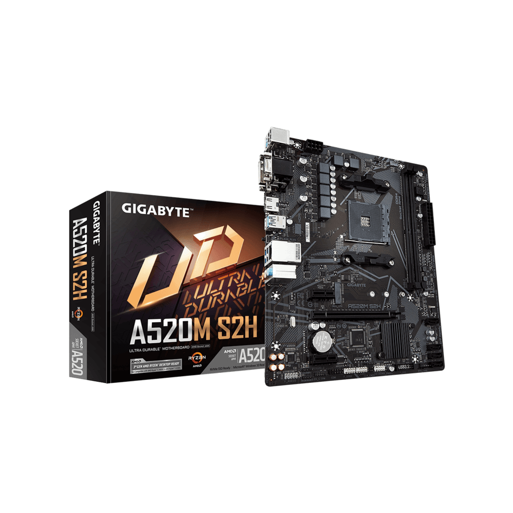 Gigabyte A520M S2H 1.2;AM4; 2xDDR4; M.2, 4xSATA;VGA, DVI, HDMI; 6xUSB; mATX; slika 1