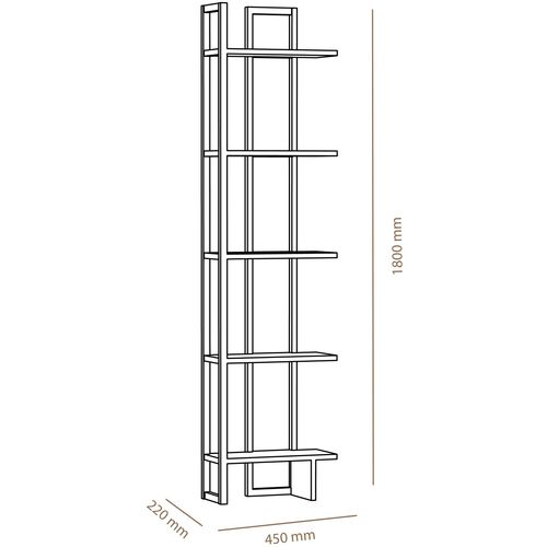 Hanah Home Alice - Black, Ud Oak
Black Bookshelf slika 3