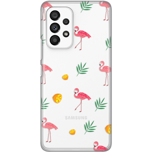 Torbica Silikonska Print Skin za Samsung A536B Galaxy A53 5G Flamingos slika 1