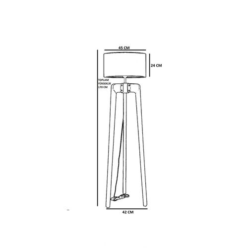 Podna lampa od orahovog drveta 8581-6 sa crnim postoljem slika 3