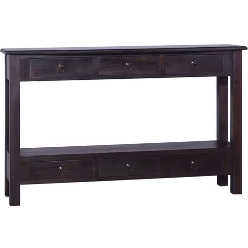 Konzolni stol boja crne kave 120x30x75 cm od drva mahagonija slika 19