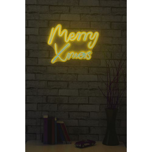 Wallity Ukrasna plastična LED rasvjeta, Merry Christmas - Yellow slika 3