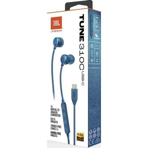 JBL slušalice in-ear USB-C Tune 310C blue slika 6